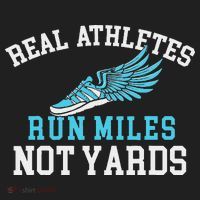 Real Athletes Run Miles Not Yards Running Marathon Runner Women's Sweatshirt thumb 2