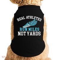 Real Athletes Run Miles Not Yards Running Marathon Runner Doggie Tank thumb 0