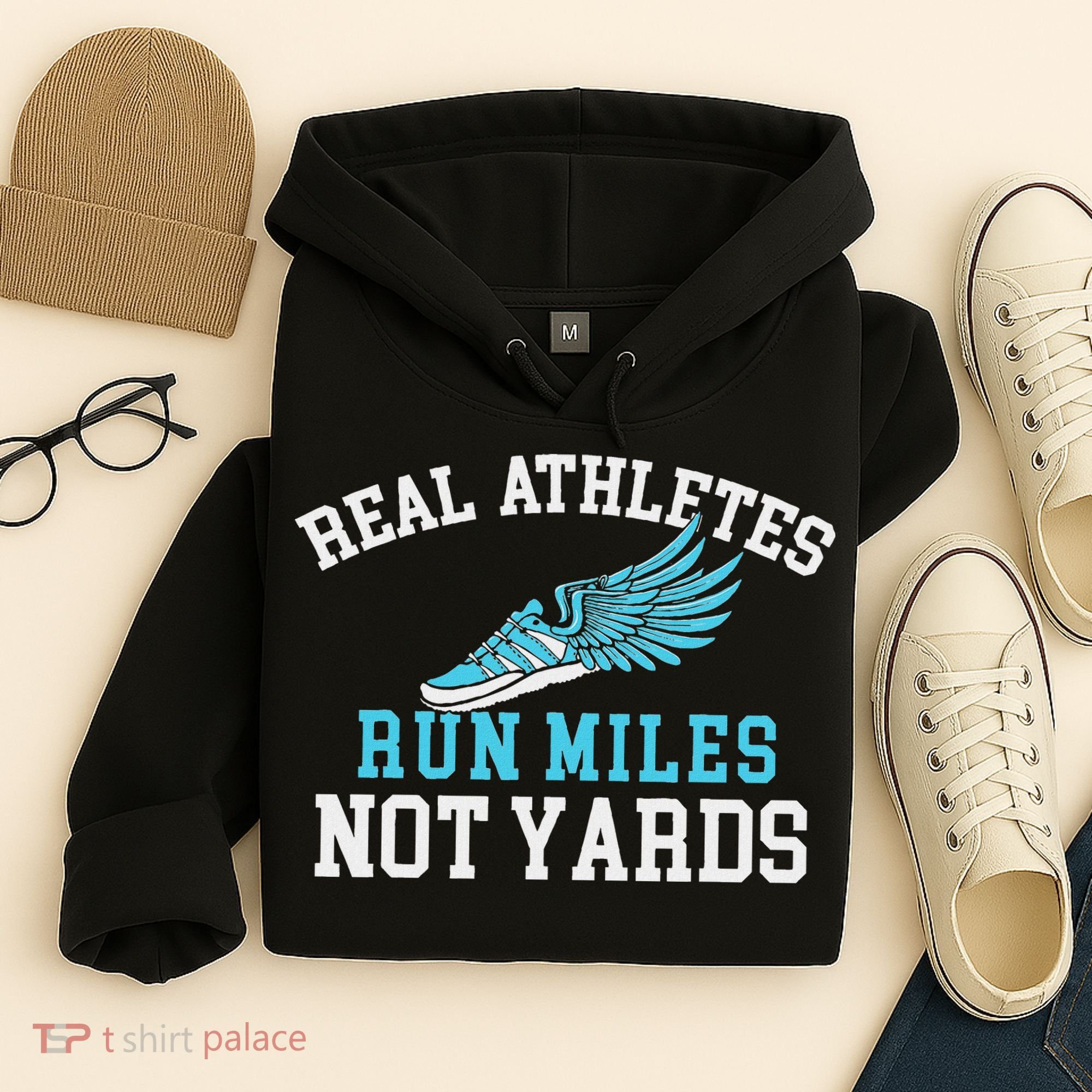 Real Athletes Run Miles Not Yards Running Marathon Runner Hoodie