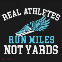 Real Athletes Run Miles Not Yards Running Marathon Runner Mousepad thumb 1