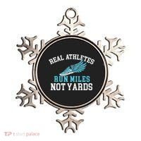Real Athletes Run Miles Not Yards Running Marathon Runner Ornament thumb 0