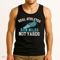 Real Athletes Run Miles Not Yards Running Marathon Runner Tank Top thumb 3