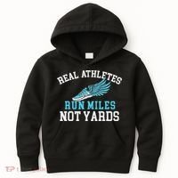 Real Athletes Run Miles Not Yards Running Marathon Runner Kids Hoodie thumb 0