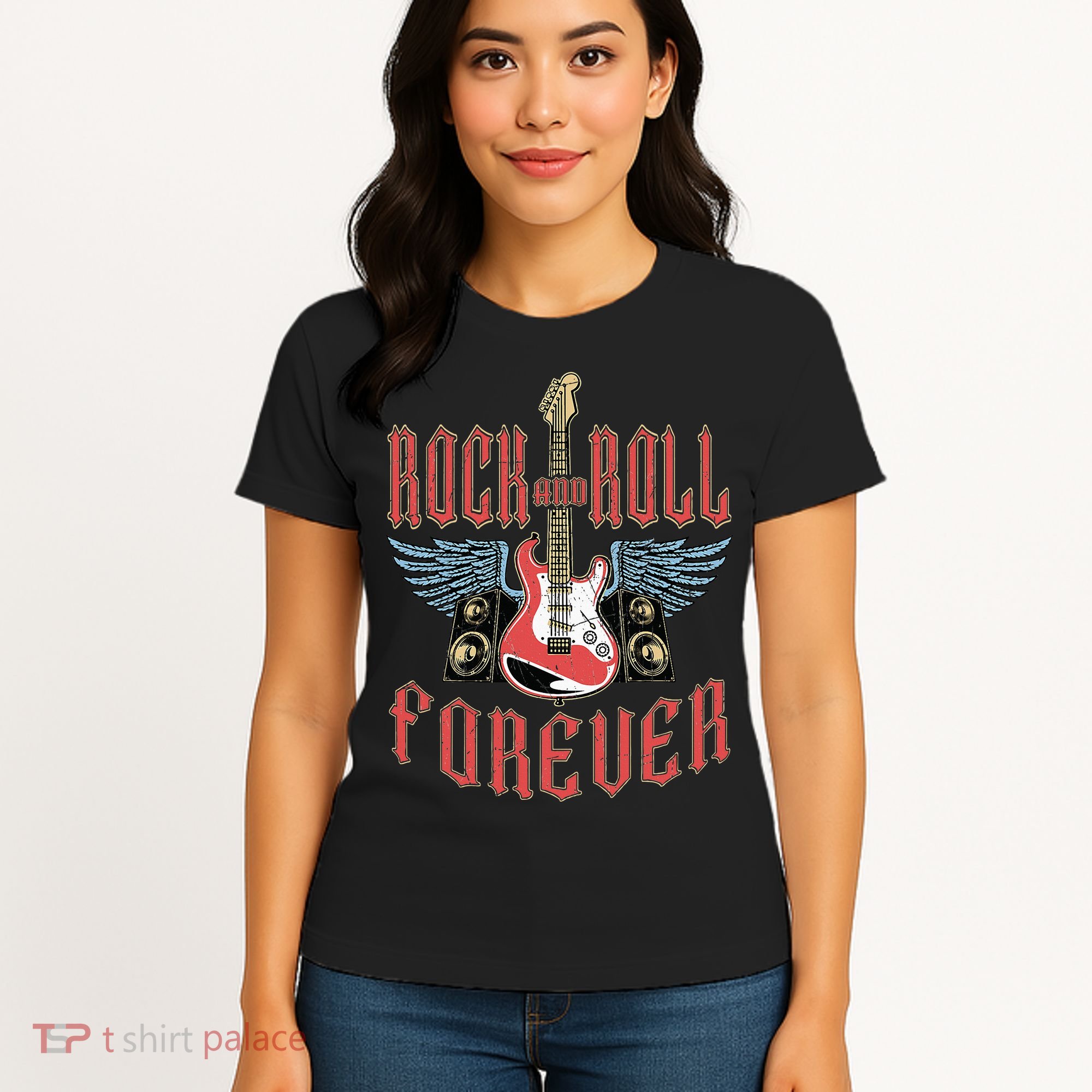 Rock And Roll Guitar Vintage Rock Music Women's T-Shirt