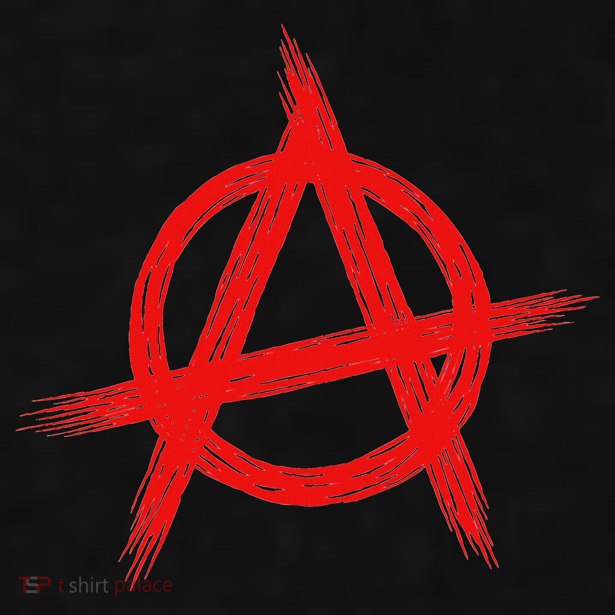 Red Anarchist Symbol Distressed Political Anarchy Rock Star Ladies PosiCharge Tri-Blend Wicking Tank