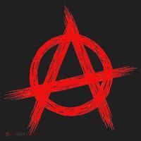 Red Anarchist Symbol Distressed Political Anarchy Rock Star Ladies Heavyweight Boxy Pullover Hoodie thumb 2