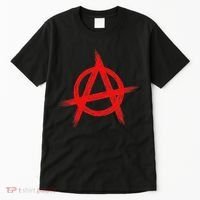 Red Anarchist Symbol Distressed Political Anarchy Rock Star Tall T-Shirt thumb 0