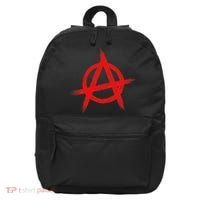 Red Anarchist Symbol Distressed Political Anarchy Rock Star 16 in Basic Backpack thumb 0