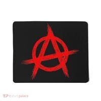 Red Anarchist Symbol Distressed Political Anarchy Rock Star Mousepad thumb 0
