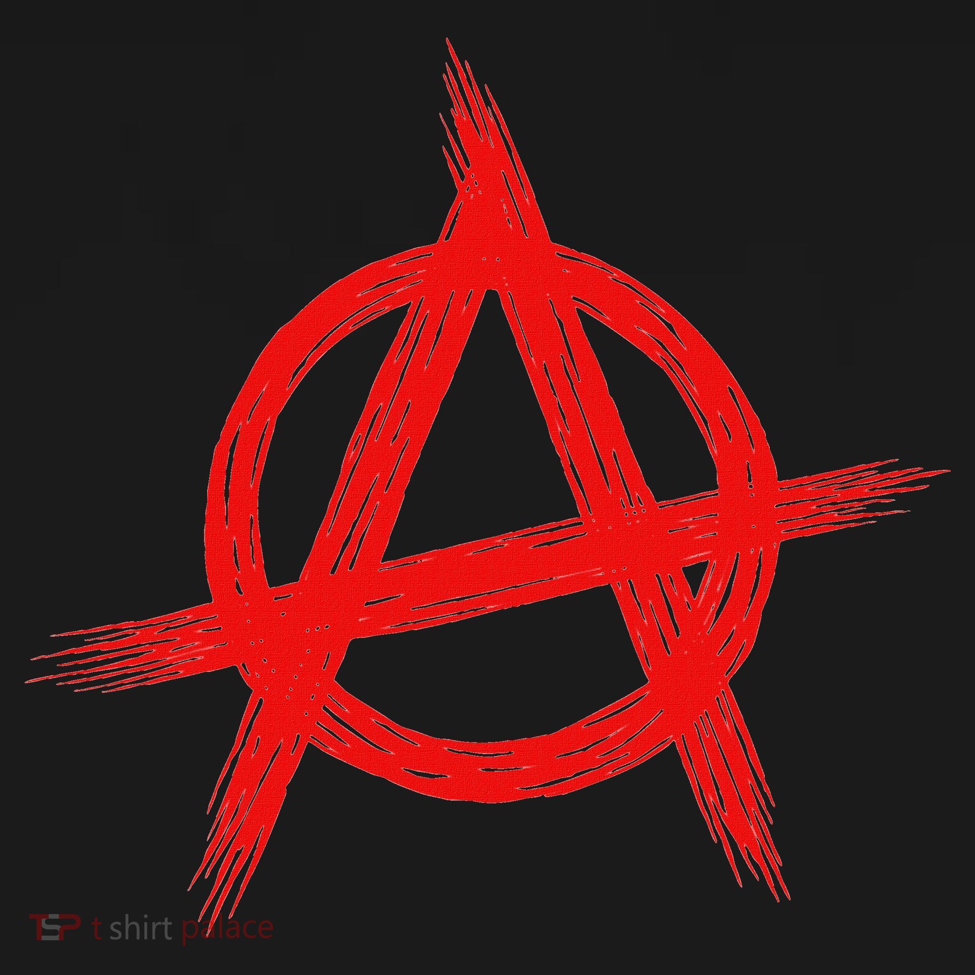 Red Anarchist Symbol Distressed Political Anarchy Rock Star Tall Sweatshirt