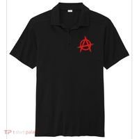Red Anarchist Symbol Distressed Political Anarchy Rock Star Sport-Tek Posi-UV Pro Polo thumb 0