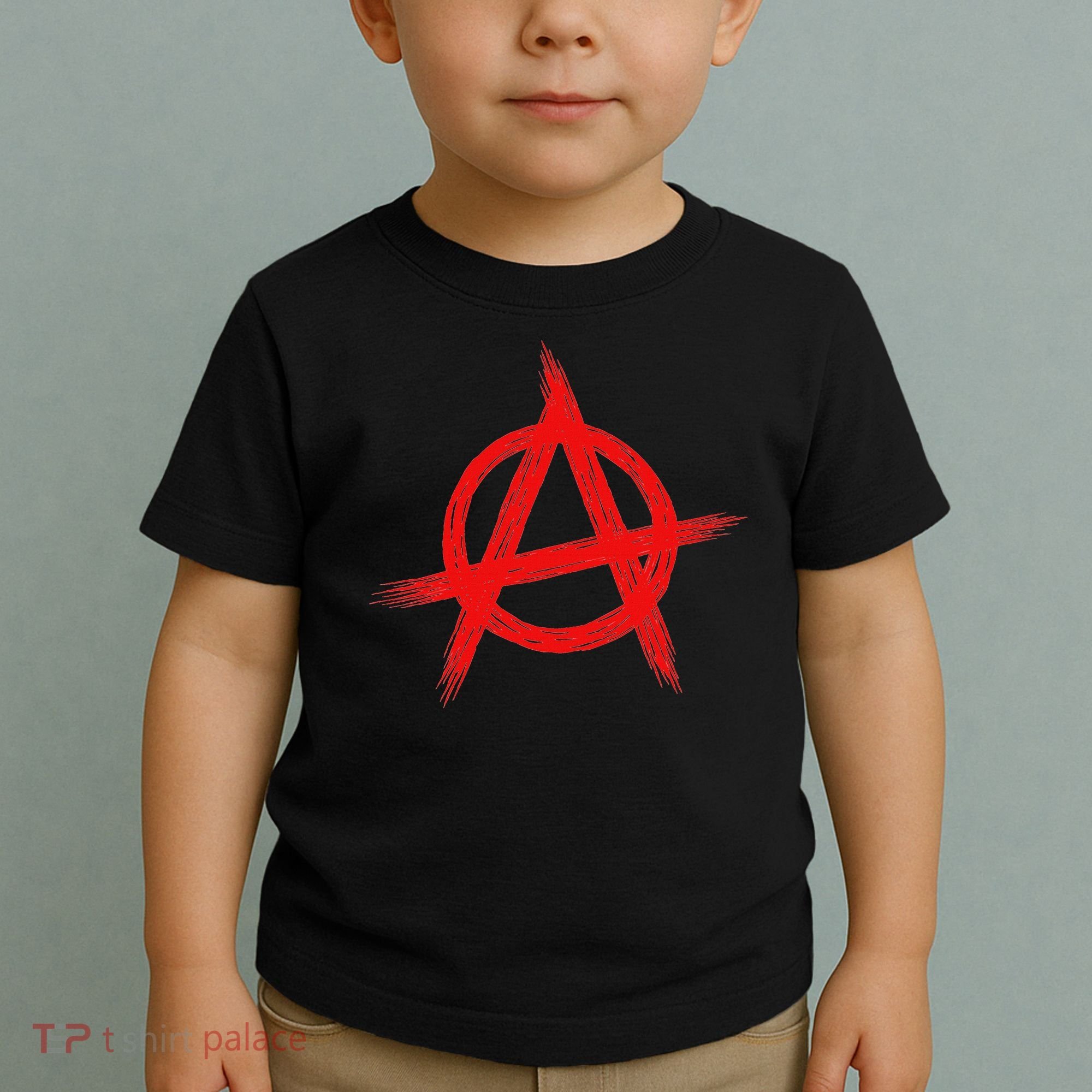 Red Anarchist Symbol Distressed Political Anarchy Rock Star Toddler T-Shirt