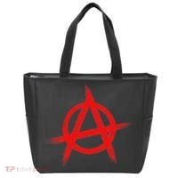 Red Anarchist Symbol Distressed Political Anarchy Rock Star Tote Bag thumb 0