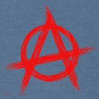 Red Anarchist Symbol Distressed Political Anarchy Rock Star Comfort Colors Garment-Dyed Hooded Sweatshirt thumb 2