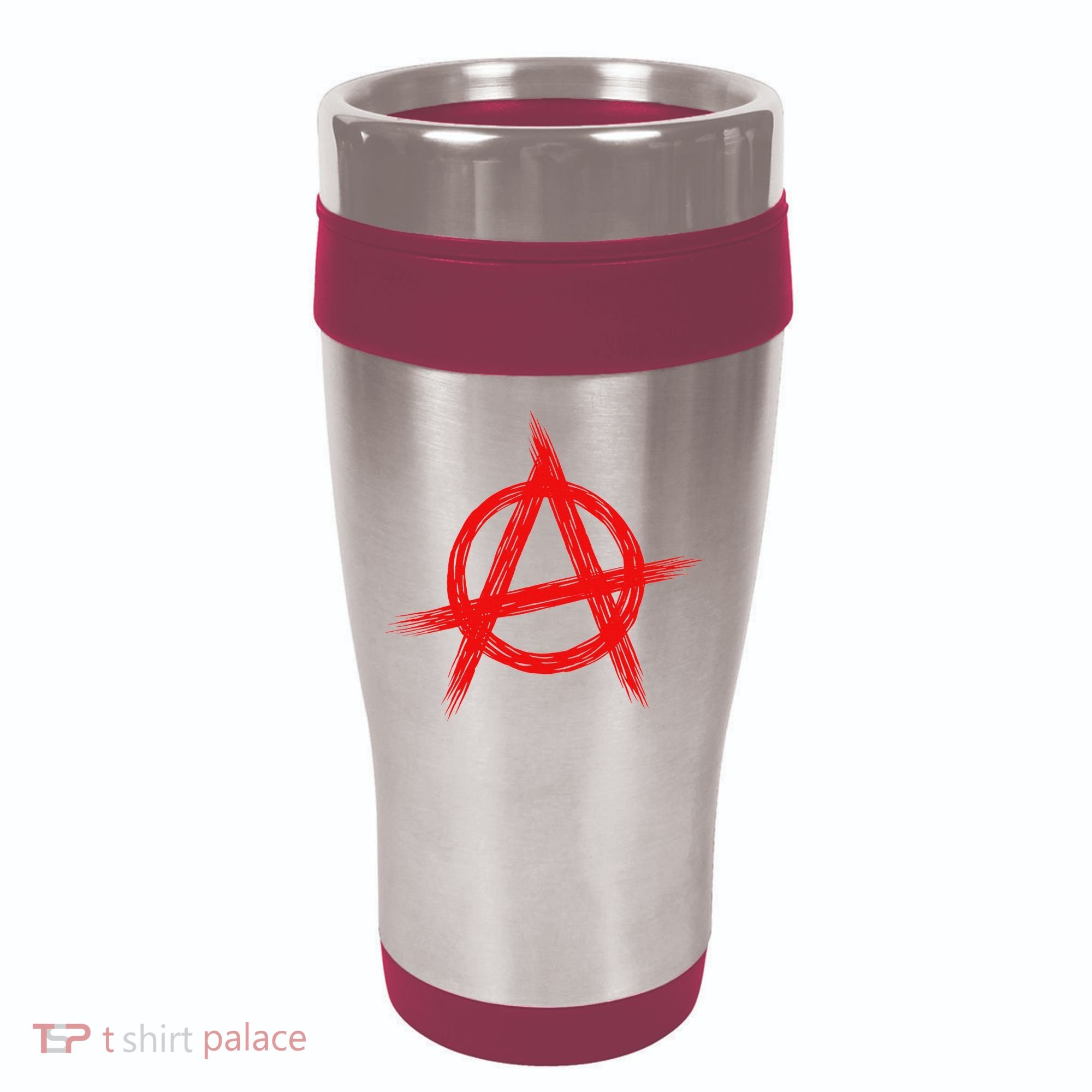 Red Anarchist Symbol Distressed Political Anarchy Rock Star 16oz Travel Tumbler