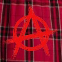 Red Anarchist Symbol Distressed Political Anarchy Rock Star Men's Flannel Plaid Pajama Pants thumb 2