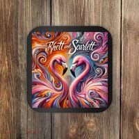 Rhett And Scarlett Flamingos Key West Butterfly Love Coaster thumb 0