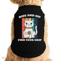 Rise And Sip Find Your Grip Funny Caffeine Coffee Doggie Tank thumb 0