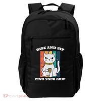 Rise And Sip Find Your Grip Funny Caffeine Coffee Backpack thumb 0