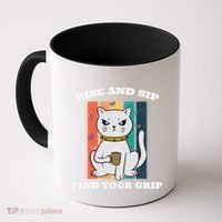 Rise And Sip Find Your Grip Funny Caffeine Coffee Coffee Mug thumb 0