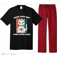 Rise And Sip Find Your Grip Funny Caffeine Coffee Pajama Set thumb 0