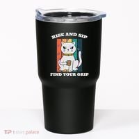 Rise And Sip Find Your Grip Funny Caffeine Coffee Tumbler thumb 0