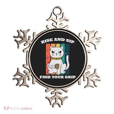 Rise And Sip Find Your Grip Funny Caffeine Coffee Ornament