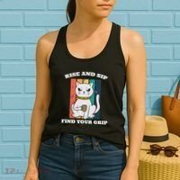 Rise And Sip Find Your Grip Funny Caffeine Coffee Women's Tank Top thumb 2