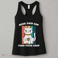Rise And Sip Find Your Grip Funny Caffeine Coffee Women's Tank Top thumb 3