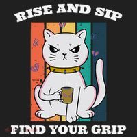 Rise And Sip Find Your Grip Funny Caffeine Coffee Golf Towel thumb 3