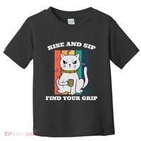 Rise And Sip Find Your Grip Funny Caffeine Coffee Toddler T-Shirt thumb 0