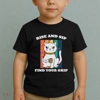 Rise And Sip Find Your Grip Funny Caffeine Coffee Toddler T-Shirt thumb 2