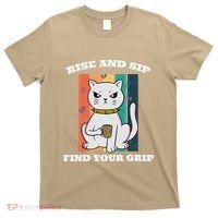 Rise And Sip Find Your Grip Funny Caffeine Coffee T-Shirt thumb 0