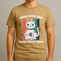Rise And Sip Find Your Grip Funny Caffeine Coffee T-Shirt thumb 3