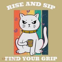 Rise And Sip Find Your Grip Funny Caffeine Coffee Mousepad thumb 1
