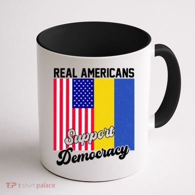 Real Americans Support Democracy Pro Ukraine Anti War Peace Coffee Mug back