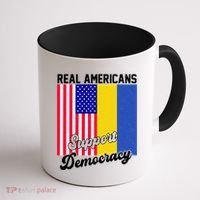 Real Americans Support Democracy Pro Ukraine Anti War Peace Coffee Mug thumb 1