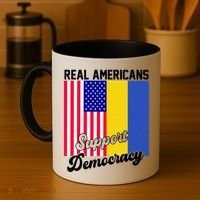Real Americans Support Democracy Pro Ukraine Anti War Peace Coffee Mug thumb 4