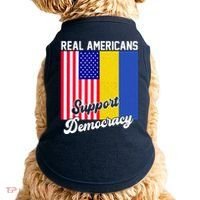 Real Americans Support Democracy Pro Ukraine Anti War Peace Doggie Tank thumb 0