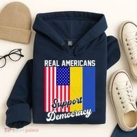 Real Americans Support Democracy Pro Ukraine Anti War Peace Hoodie thumb 4