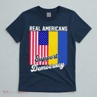 Real Americans Support Democracy Pro Ukraine Anti War Peace T-Shirt thumb 5