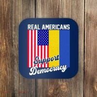 Real Americans Support Democracy Pro Ukraine Anti War Peace Coaster thumb 0