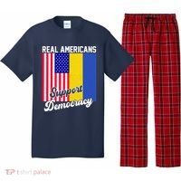 Real Americans Support Democracy Pro Ukraine Anti War Peace Pajama Set thumb 0