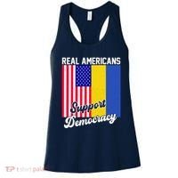 Real Americans Support Democracy Pro Ukraine Anti War Peace Women's Tank Top thumb 0