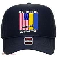 Real Americans Support Democracy Pro Ukraine Anti War Peace Hat thumb 0