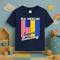 Real Americans Support Democracy Pro Ukraine Anti War Peace Toddler T-Shirt thumb 3