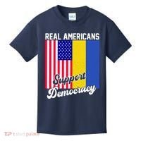 Real Americans Support Democracy Pro Ukraine Anti War Peace Kids T-Shirt thumb 0