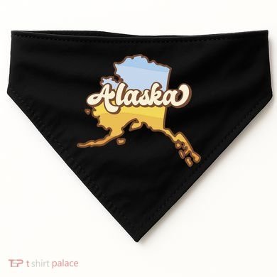 Retro Alaska State Logo USA-Made Doggie Bandana