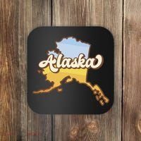 Retro Alaska State Logo Coaster thumb 0