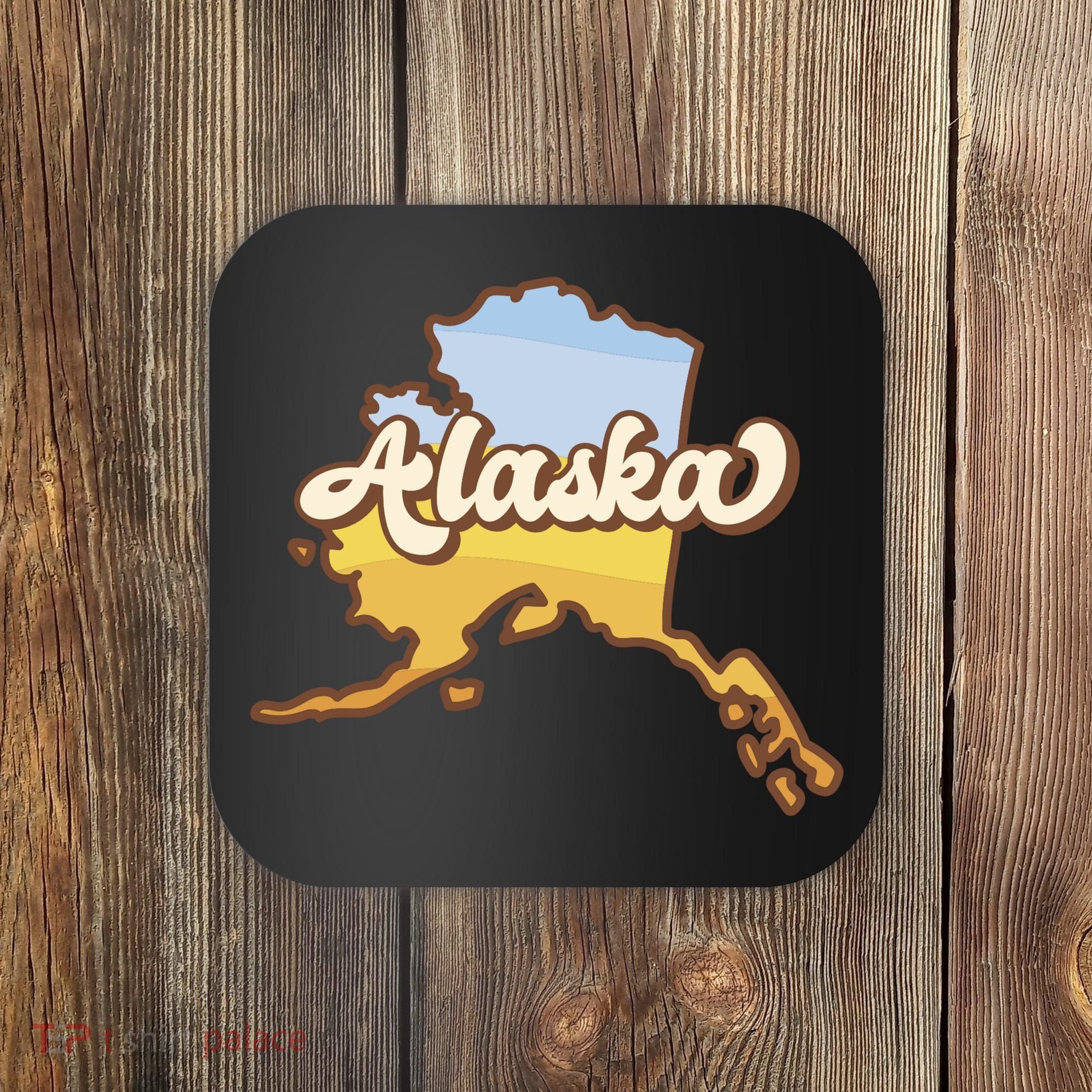 Retro Alaska State Logo Coaster